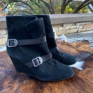 Via Spiga Suede Wedge Ankle Boot SZ 9